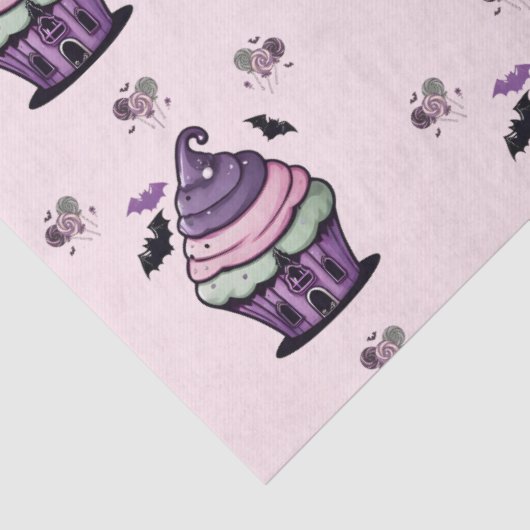 Papier Mousseline Éffrayant mignon Cupcake & Lollipops chauves-souri (Détail)