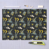 Papier Mousseline Éffrayant vibe coloré symboles halloween motif (Artisanat)