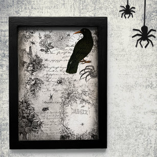 Papier Mousseline Éffrayant Vintage Halloween Spider & Raven Ephemer