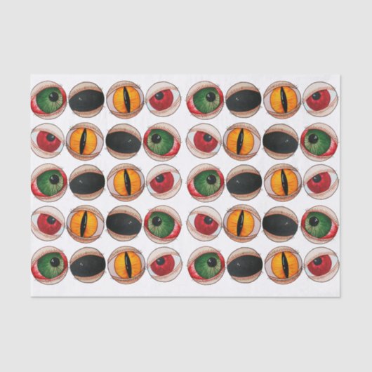 Papier Mousseline Éffrayants yeux gothiques zombies halloween noir (Recto)