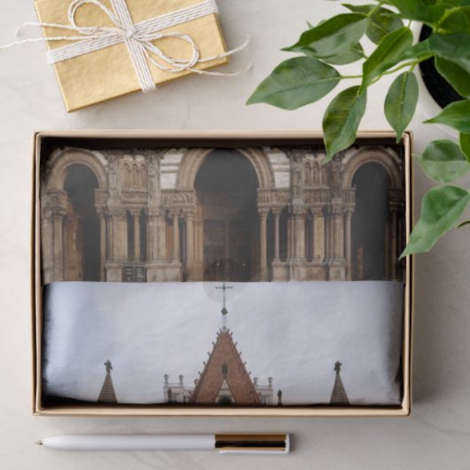 Papier Mousseline Église en papier de tissus (Cadeau)