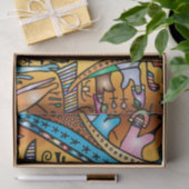 Papier Mousseline Egypte ancienne Art Dieu Geb soutient Nut in Heave (Cadeau)