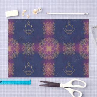 Papier Mousseline Eid Bleu minuit/Magenta