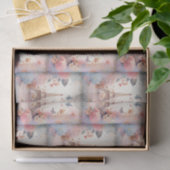 Papier Mousseline Eiffel Tower Butterflies and Flowers Pattern (Cadeau)