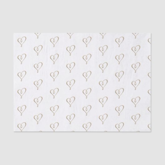 Papier Mousseline Elaborer Embossed Gold Heart Mariage élégant (Recto)