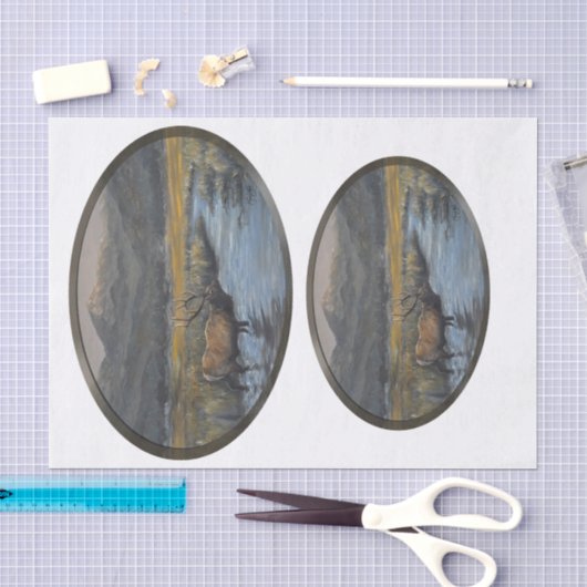 Papier Mousseline Élan doré - Ovale (Artisanat)