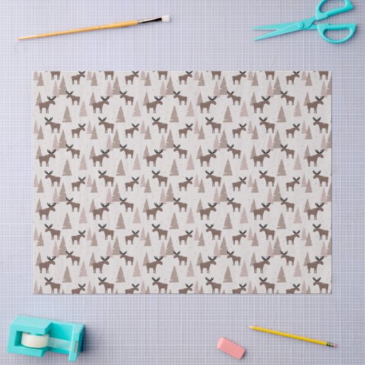 Papier Mousseline Élan en hiver (Artisanat)
