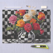 Papier Mousseline Élégance : Bouquet de roses dans une découpage arl (Artisanat)