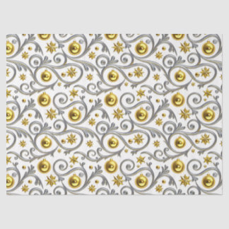 Papier Mousseline Élégance de tourbillons or et argent