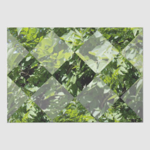 Papier Mousseline Élégance d'émeraude : Feuilles verts en coupe diam