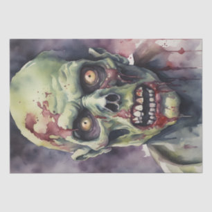 Papier Mousseline Élégance d'Undead : aquarelle Zombie visage découp