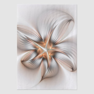 Papier Mousseline Élégance florale Art fractal abstrait moderne