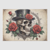 Papier Mousseline Élégance florale du crâne foncé (Recto)