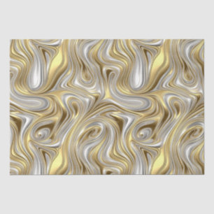 Papier Mousseline Élégance liquide - motif liquide métallique