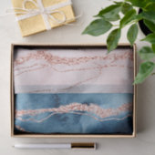 Papier Mousseline Élégance mystique | Turquoise Bleu et Rose Or Agat (Cadeau)