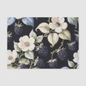 Papier Mousseline Élégance Royale Mûre et Fleurs (Recto)