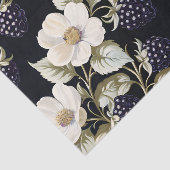 Papier Mousseline Élégance Royale Mûre et Fleurs (Détail)