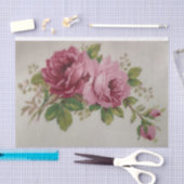 Papier Mousseline Élégance vintage du Rose de chou (Artisanat)