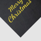 Papier Mousseline Elégant Arbre d'or Joyeux Noël sur Noir (Détail)