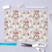 Papier Mousseline Élégant Arrière - plan Floral-Blanc Rococo (Artisanat)
