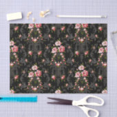 Papier Mousseline Élégant Arrière - plan Floral-Noir de Rococo (Artisanat)