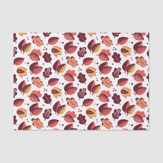 Papier Mousseline Elégant Art Déco Feuilles Automne Motif Automne (Recto)