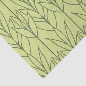 Papier Mousseline Elégant Art Déco Vert Floral Motif Chic Moderne (Détail)