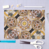 Papier Mousseline Élégant Art Nouveau Décoratif Gold Brown Motif (Artisanat)