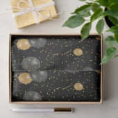 Papier Mousseline Élégant Ballons Noir & Or (Cadeau)