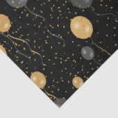 Papier Mousseline Élégant Ballons Noir & Or (Détail)