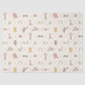 Papier Mousseline Elegant Beige Equestrian Diamond Pattern (Recto)