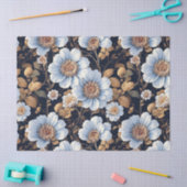 Papier Mousseline Elégant Belle Fleurs Blanches Découpage (Artisanat)