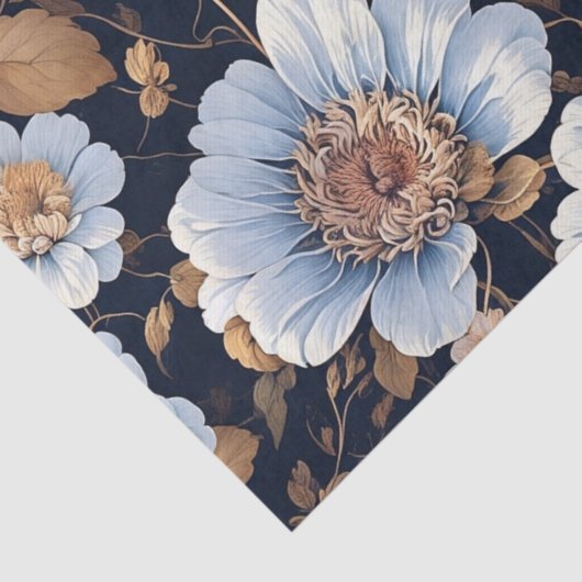 Papier Mousseline Elégant Belle Fleurs Blanches Découpage (Détail)