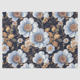 Papier Mousseline Elégant Belle Fleurs Blanches Découpage
