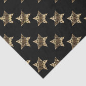 Papier Mousseline Elégant Black Gold Look Christmas Stars Motif (Détail)