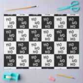 Papier Mousseline Elégant blanc moderne noir Ho Ho Noël (Artisanat)