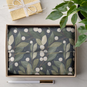 Papier Mousseline Elégant blanc Snowberry Holiday Tissu Paper
