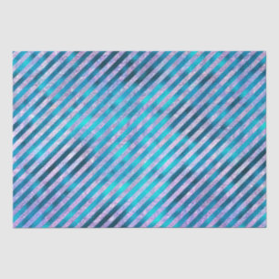 Papier Mousseline Elégant bleu aqua rayures vacances de Noël
