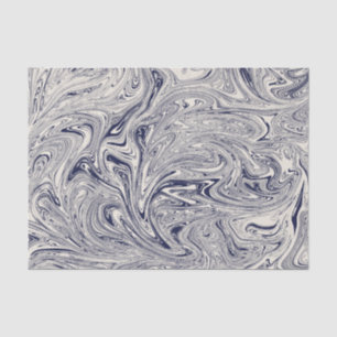 Papier Mousseline Elégant bleu et Marbre blanc spiral
