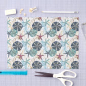 Papier Mousseline Elégant bleu et or Océan Motif trésors (Artisanat)