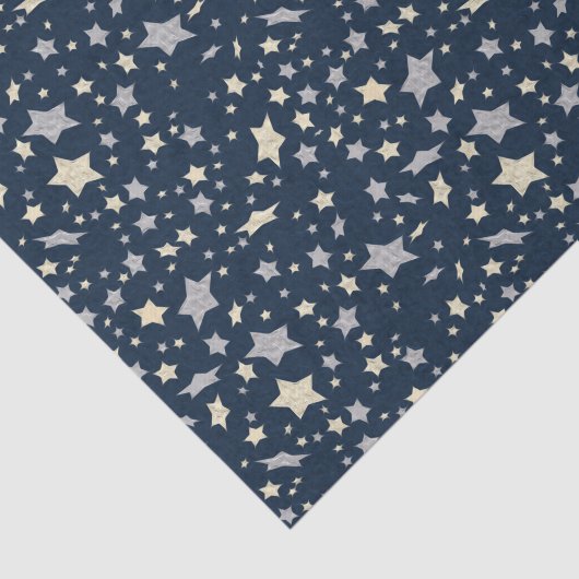 Papier Mousseline Élégant bleu moderne Star (Détail)