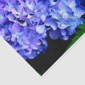 Papier Mousseline Élégant bleu violet clair magenta hydrangée floral (Détail)