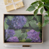 Papier Mousseline Elégant bleu violet magenta vert hydrangée florale (Cadeau)