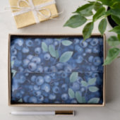 Papier Mousseline Elégant bleuets aquarelles (Cadeau)