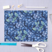 Papier Mousseline Elégant bleuets aquarelles (Artisanat)