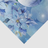 Papier Mousseline Elegant Blue Christmas Floral Balls Decoupage (Détail)