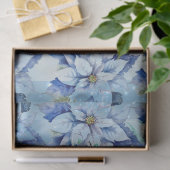 Papier Mousseline Elegant Blue Christmas Floral Balls Decoupage (Cadeau)