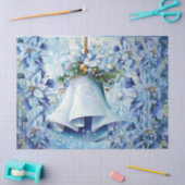 Papier Mousseline Elegant Blue Christmas Floral Bells Decoupage (Artisanat)