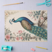 Papier Mousseline Elégant Boho Peacock Vintage victorien (Artisanat)