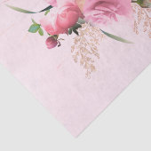 Papier Mousseline Elégant bouquet rose rose floral or (Détail)